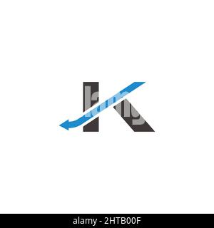 Buchstabe k nach unten Pfeil untere Temperatur Symbol Logo Vektor Stock Vektor