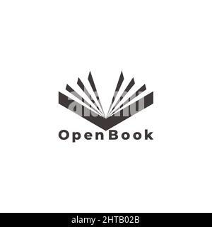 Öffnen Sie Buch Brief V elegante Buch einfache geometrische Logo Vektor Stock Vektor