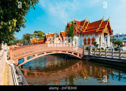 Marble Temple, Wat Benchamabophit Dusit wanaram in Bangkok, Thailand Stockfoto