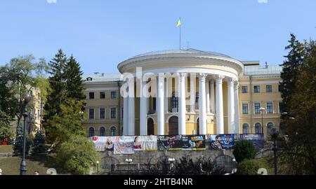 Der Oktober-Palast - Internationales Zentrum für Kultur und Kunst in Kiew, Ukraine. Stockfoto