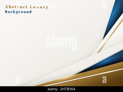 Abstraktes Luxus-Muster in Gold und Blau mit leuchtendem Stil glitzert dekorativ. Überlappung für den Kopierbereich des Texthintergrunds. Abbildung ve Stock Vektor