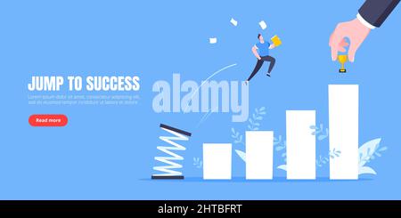 Business Mentor hilft, die Karriere mit Sprungbrett Vektor Illustration zu verbessern. Stock Vektor