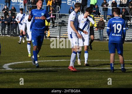 KSC U17 gewinnt gegen Stuttgarter Kickers Jugendliga Stockfoto