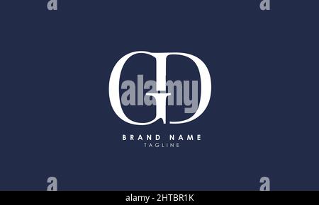 Buchstabenbuchstaben Initialen Monogramm Logo GD, DG, G und D Stock Vektor