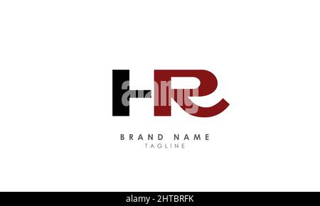 Buchstabenbuchstaben Initialen Monogramm-Logo HR, RH, H und R Stock Vektor
