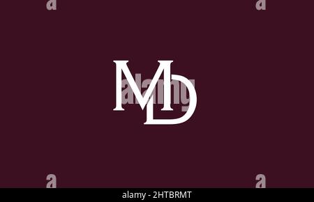 Buchstabenbuchstaben Initialen Monogramm-Logo MD, DM, M und D Stock Vektor