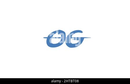 Buchstabenbuchstaben Initialen Monogramm Logo OG, GO, O und G Stock Vektor
