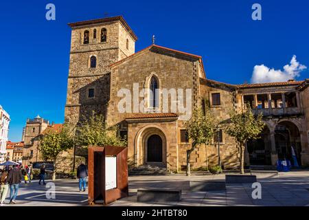 Nahaufnahme eines Gebäudes in Aviles, Asturien, Spanien Stockfoto