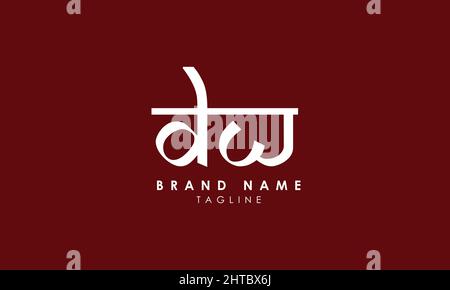 Buchstabenbuchstaben Initialen Monogramm-Logo WD, DW, W und D Stock Vektor