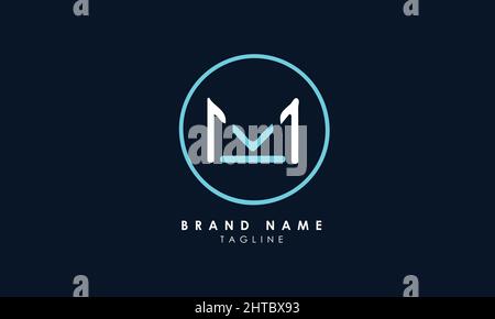 Buchstabenbuchstaben Initialen Monogramm Logo MO, OM, M und O Stock Vektor