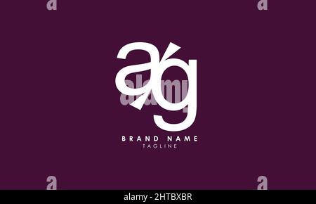 Buchstabenbuchstaben Initialen Monogram Logo AG, GA, A und G Stock Vektor