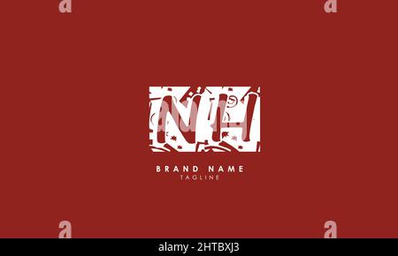 Buchstabenbuchstaben Initialen Monogramm-Logo NH, HN, N und H Stock Vektor