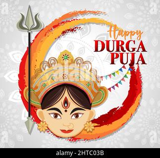 Happy Durga Puja Event Day Illustration Stock Vektor