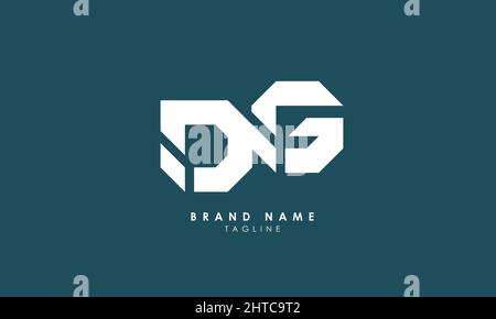 Buchstabenbuchstaben Initialen Monogramm-Logo DG, GD, G und D Stock Vektor