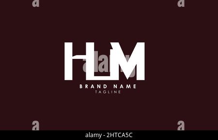Buchstabenbuchstaben Initialen Monogramm-Logo HM, MH, H und M Stock Vektor
