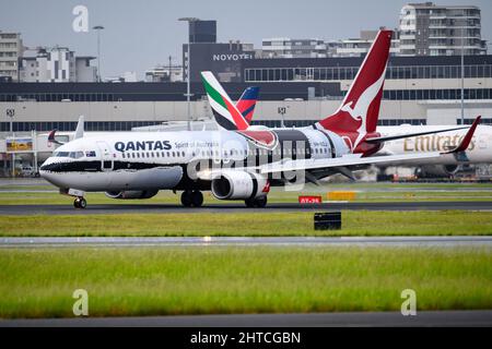 Qantas Airlines Boeing B737 Stockfoto