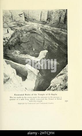 Ausgegrabene Ruinen des Tempels von E-Sagila aus dem Buch "Mythen und Legenden Babyloniens und Assyriens" von Lewis Spence, Veröffentlicht London : Harrap 1916 Stockfoto