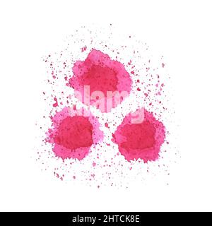 Aquarell rote Flecken wie eine Blume, Rosen, Mohnblumen, rosa Blumen, weißer Hintergrund. Vektorgrafik Stock Vektor