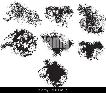Pinselstriche für Vektorfarben (Sammlung von Grunge-Elementen, schwarzen Flecken, Tintenflecken) Stock Vektor