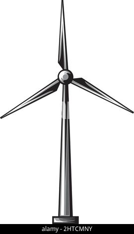 Vektorgrafik der Windenergieanlage (Windmühle) Stock Vektor