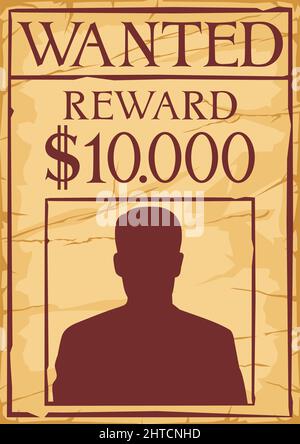 Vintage Wanted Poster Vektor Illustration Stock Vektor
