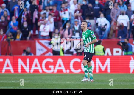 Sergio Canales von Real Betis während der spanischen Meisterschaft, dem Fußballspiel La Liga zwischen dem FC Sevilla und Real Betis am 27. Februar 2022 im Stadion Ramon Sanchez-Pizjuan in Sevilla, Spanien - Foto: Joaquin Corchero/DPPI/LiveMedia Stockfoto