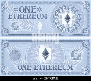 Eine abstrakte Vektorgrafik von Ethereum für Banknoten Stock Vektor