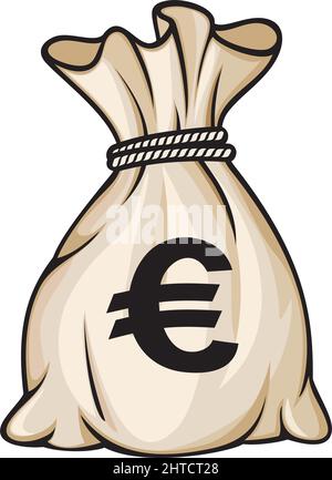 Geld beutel mit Euro zeichen Vector Illustration Stock Vektor