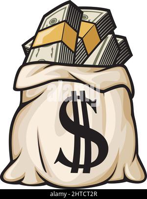 Geldsack mit Dollarzeichen Vektor-illustration Stock Vektor