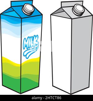 Milchkarton Box mit Schraubverschluss Vektorgrafik Stock Vektor