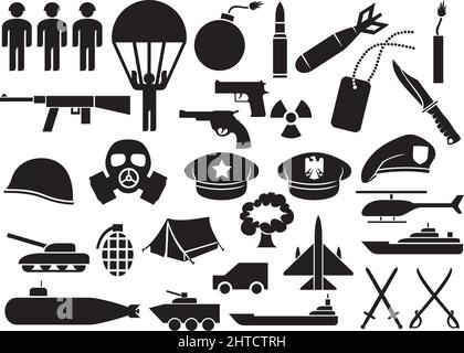 Vektor-Illustration für militärische Symbole Stock Vektor
