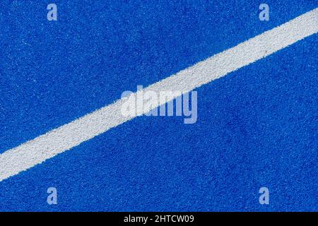 Paddle Tennis blau Hartplatz Textur mit weißer Linie kann als Fußball, Tennis Hintergrund verwendet werden Stockfoto