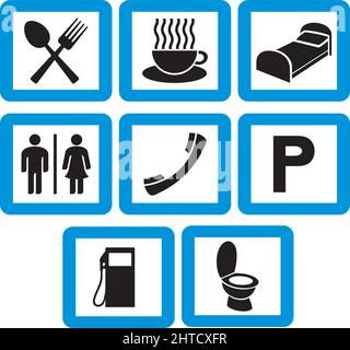 Hotel-Symbole setzen Vektordarstellung Stock Vektor