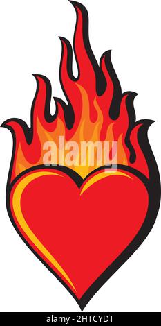 Vektorgrafik Herz in Flammen Stock Vektor