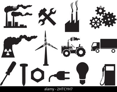 Vektorgrafik für die Sammlung von Branchensymbolen Stock Vektor