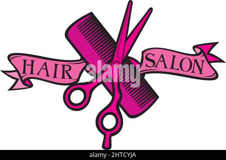 Abbildung des Symbols für Frisuren oder Friseursalons Stock Vektor