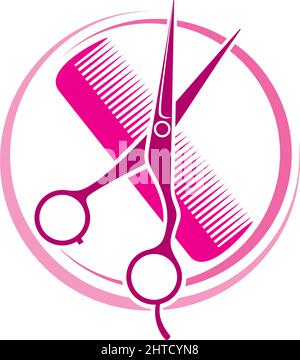 Abbildung des Symbols für Frisuren oder Friseursalons Stock Vektor