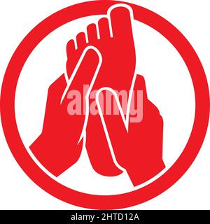 Vektordarstellung des Symbols (Symbol) für die Fußmassage Stock Vektor