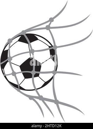Vektor-Illustration von Fußball (Fußball) Ball im Netz Stock Vektor