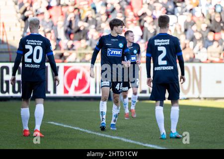 Aalborg, Dänemark. 27.. Februar 2022. Alexander Busch (40) von Silkeborg, DER WÄHREND des Superliga-Spiels 3F zwischen Aalborg Boldklub und Silkeborg IM Aalborg Portland Park in Aalborg gesehen wurde. (Foto: Gonzales Photo/Alamy Live News Stockfoto