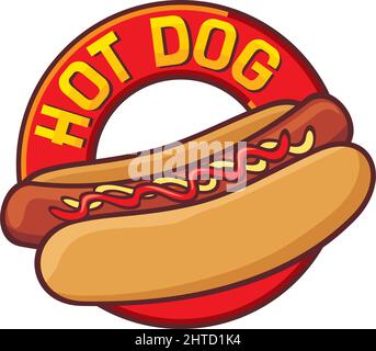 Hot-Dog-Vektor-illustration Stock Vektor