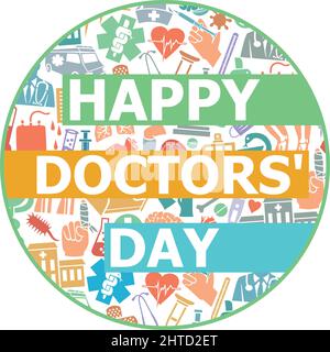 Happy Doctors Day Design Vektorgrafik Stock Vektor