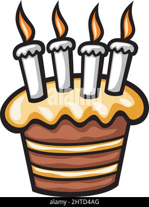 Geburtstagskuchen mit Kerzen Vektor-Illustration Stock Vektor