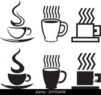 Vektor-Set von Kaffeetassen und Tassen Symbole Stock Vektor