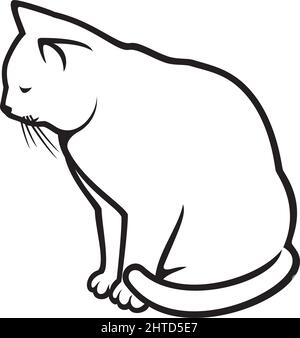 Vektordarstellung einer weißen Katze Stock Vektor