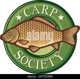 Karpfengesellschaft Symbol (Abzeichen) Vektor-Illustration Stock Vektor