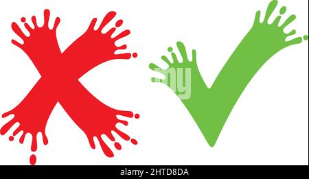 Vektordarstellung prüfen und kreuzen Stock Vektor