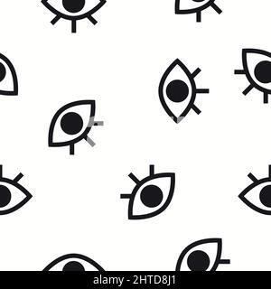 Augen nahtloses Muster für den Druck von Kleidung, Textilien. Vektor-Beauty-Illustration mit weiblichen abstrakten zufallslosen Augen. Hipster moderner Hintergrund Stock Vektor