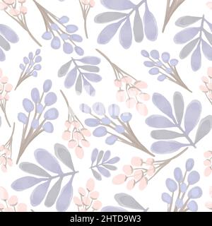 Von Hand gezeichnete abstrakte ditsy Blumen nahtlose Muster auf weiß. Wiederholtes Blumenvektormuster. Stock Vektor