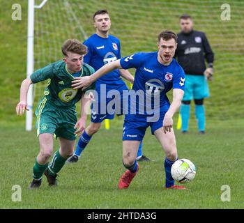 Berlin Swifts Vs Belfast Harps, Advantage Park, Belfast. Samstag, 26.. Februar 2022. Belfast & District Football League Nelson Cup. Stockfoto